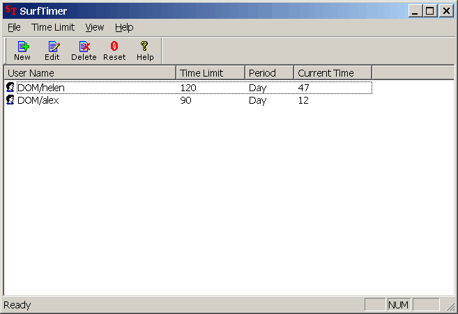 SurfTimer for Microsoft ISA Server Screenshot